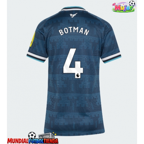 Camiseta Newcastle United Sven Botman #4 Segunda Equipación Replica 2026-27 para mujer mangas cortas